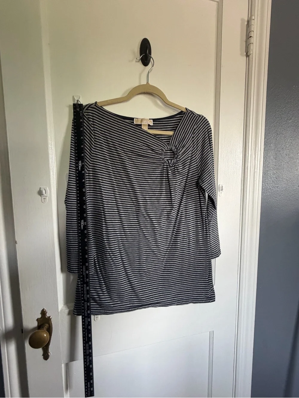 Michael Kors Navy & Gray Striped Long-Sleeve Top